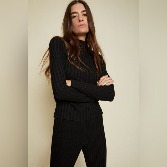 Nation LTD Womens Aime Slim Turtleneck Sweater in Black Size XS - Picture 1 of 8